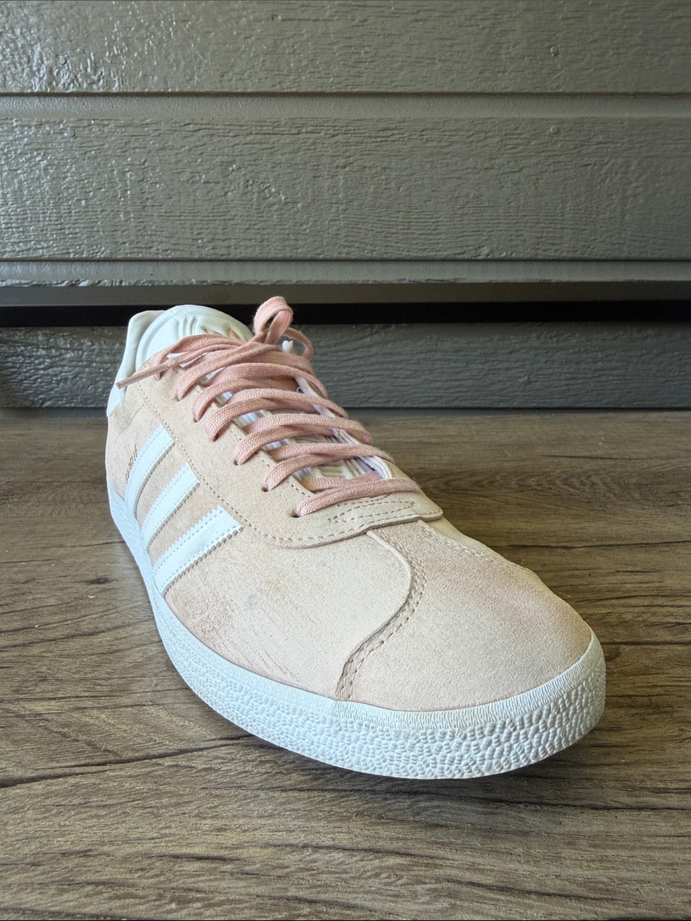 Adidas Gazelle Men's Suede Sneakers in Light Pink and White size 12 - Picture 8 of 11